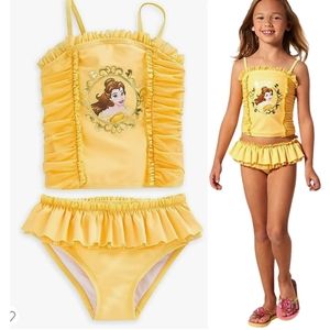 NWOT Two Piece Disney Belle Swimsuit for  Girls Size 4 in Yellow